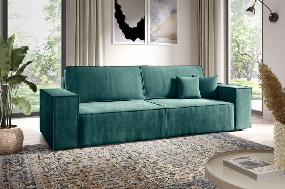 Schlafsofa mit Bettkasten Türkis - Maisons Du Monde