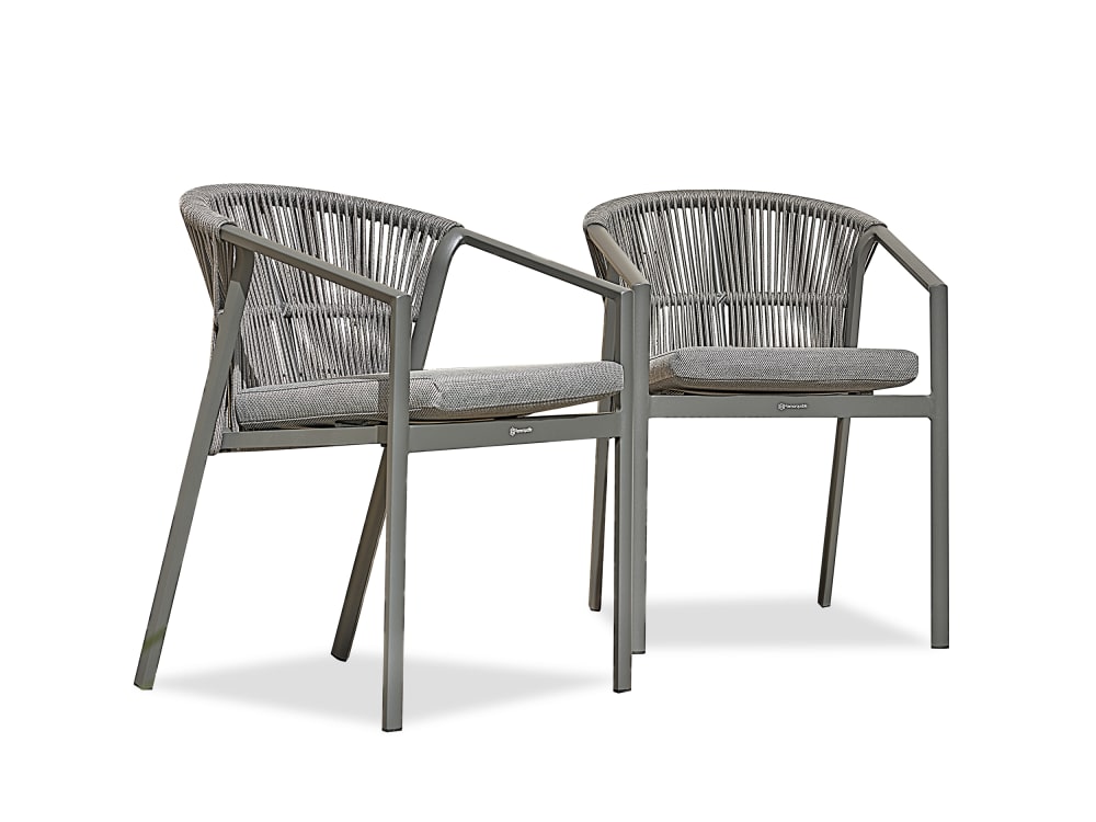 Lot de 2 Fauteuils de jardin - Gris anthracite