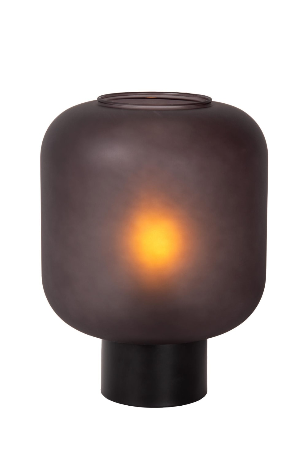 Lampe de table en verre noir