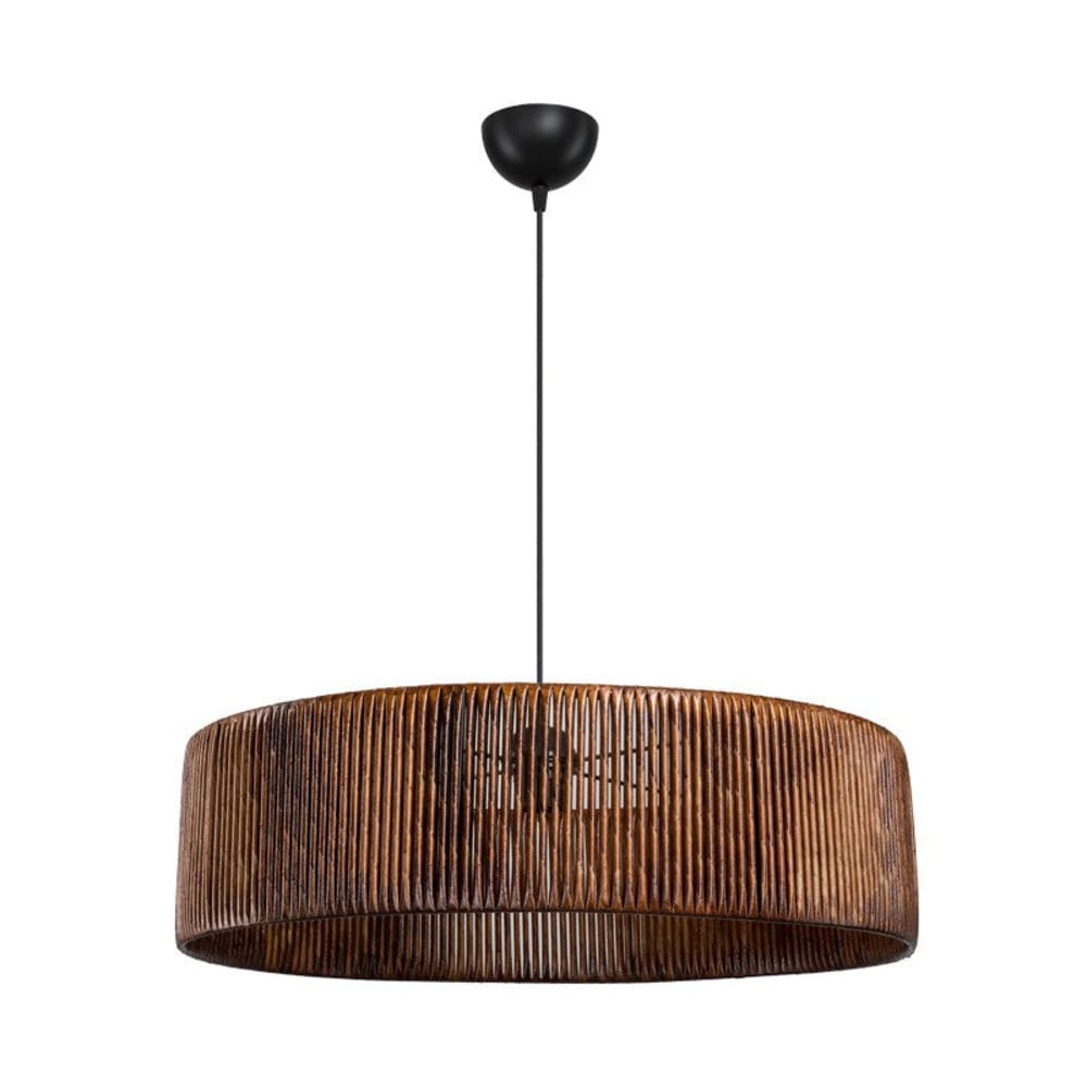 Suspension luminaire plafonnier avec abat-jour marron 55x20 cm