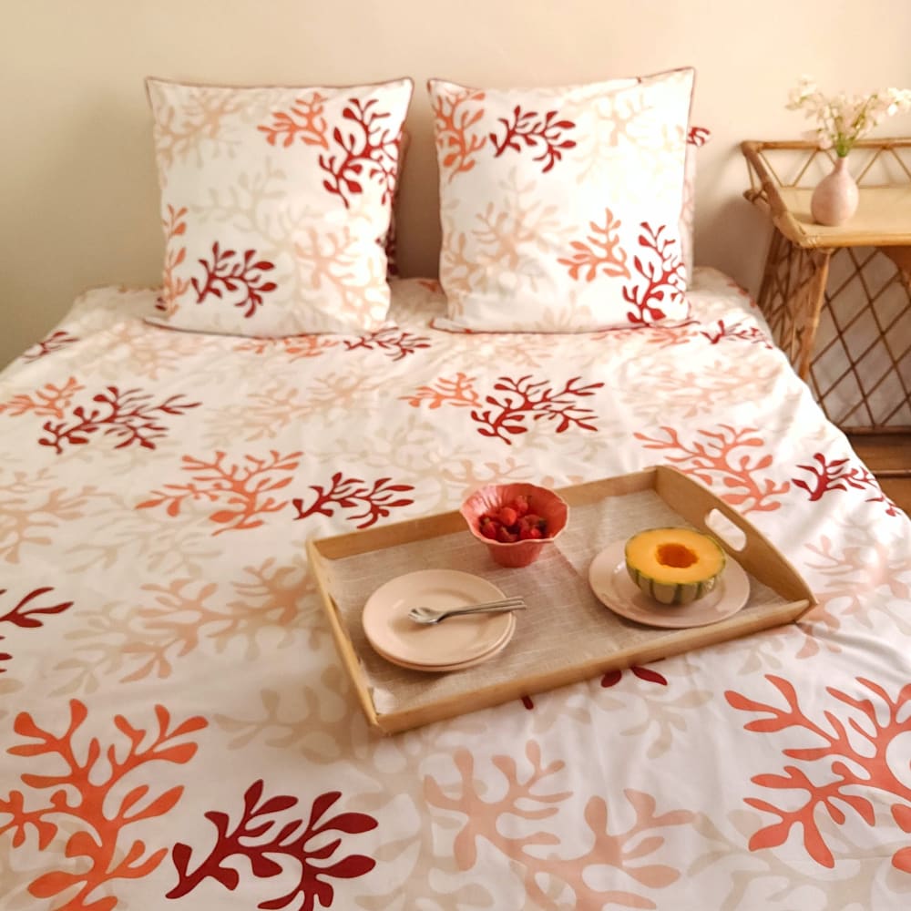Housse de couette corail - rouge
