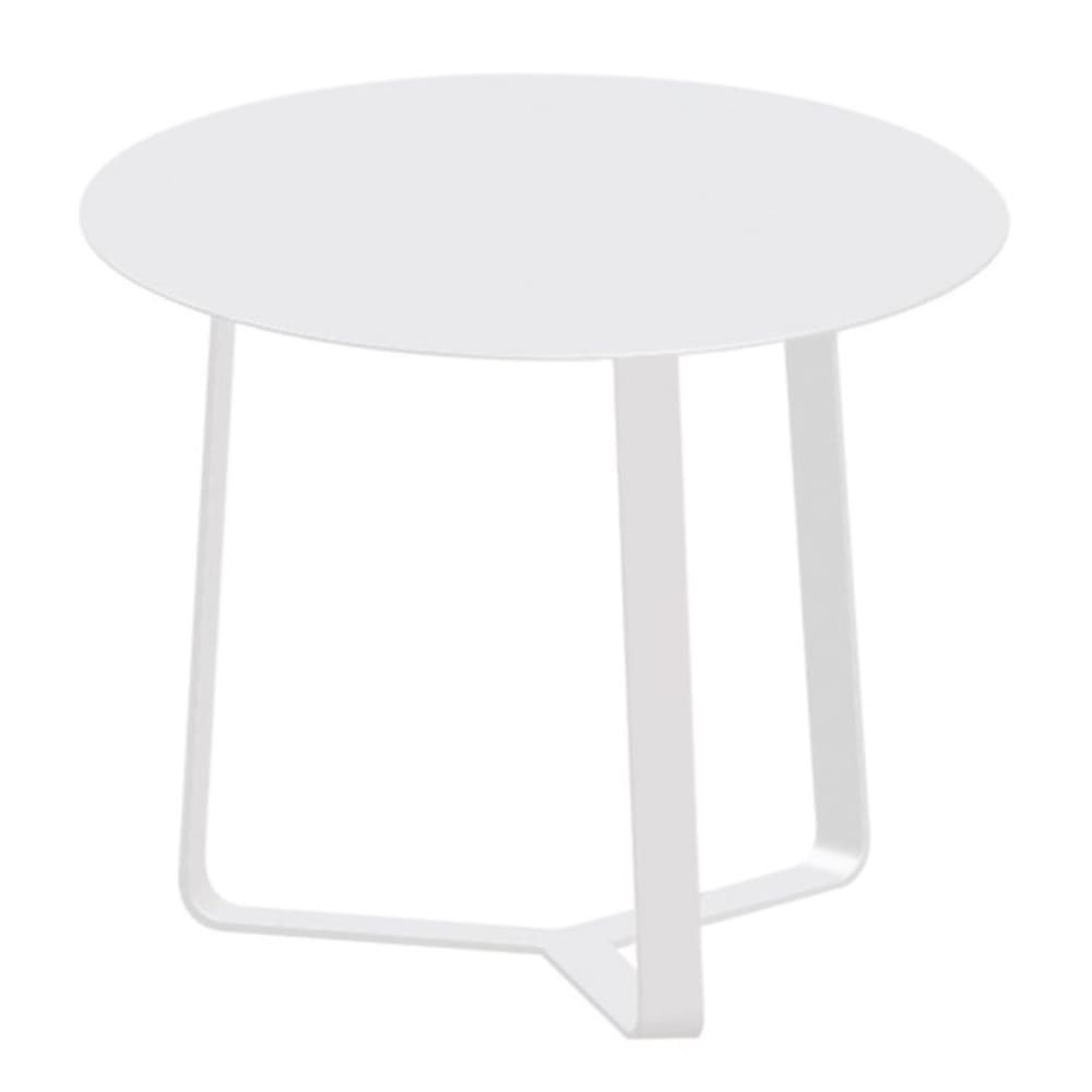 Table basse d'appoint blanche en aluminium