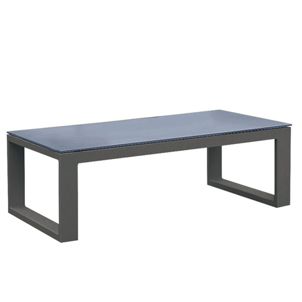 Table basse extérieur noire et grise en aluminium