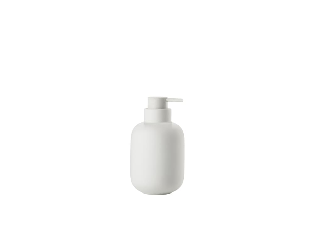 Distributeur de savon en grès blanc