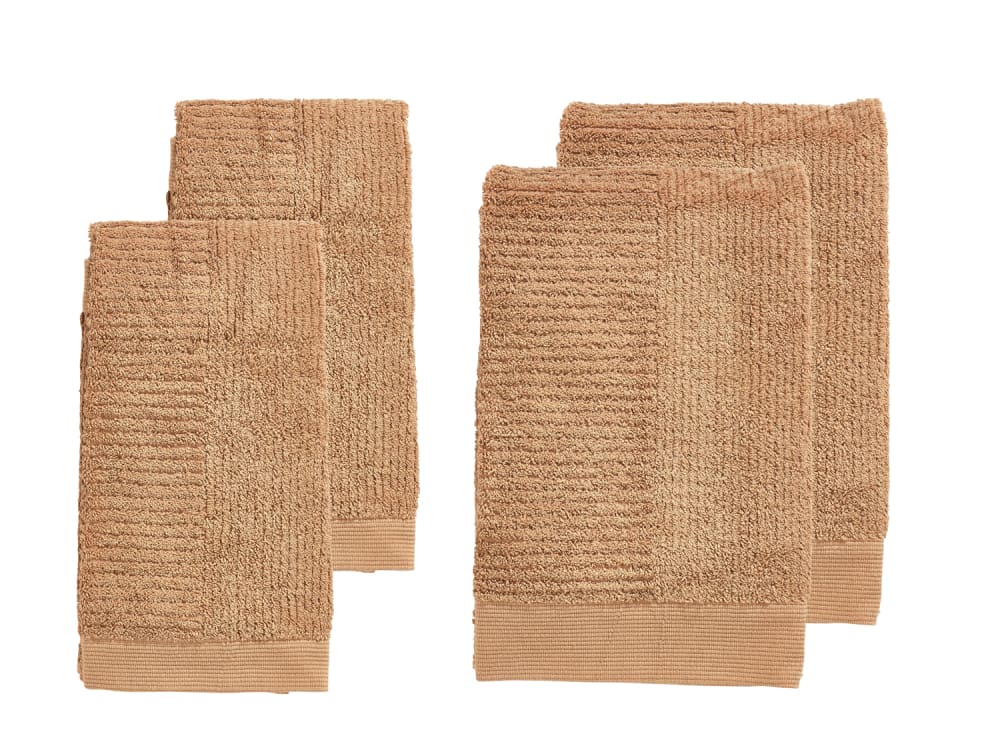 Ensemble de 4 serviettes en coton mandarine