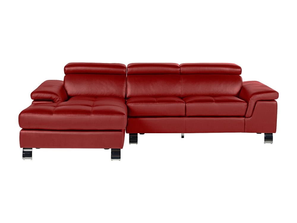Canapé d'angle cuir 4 places rouge