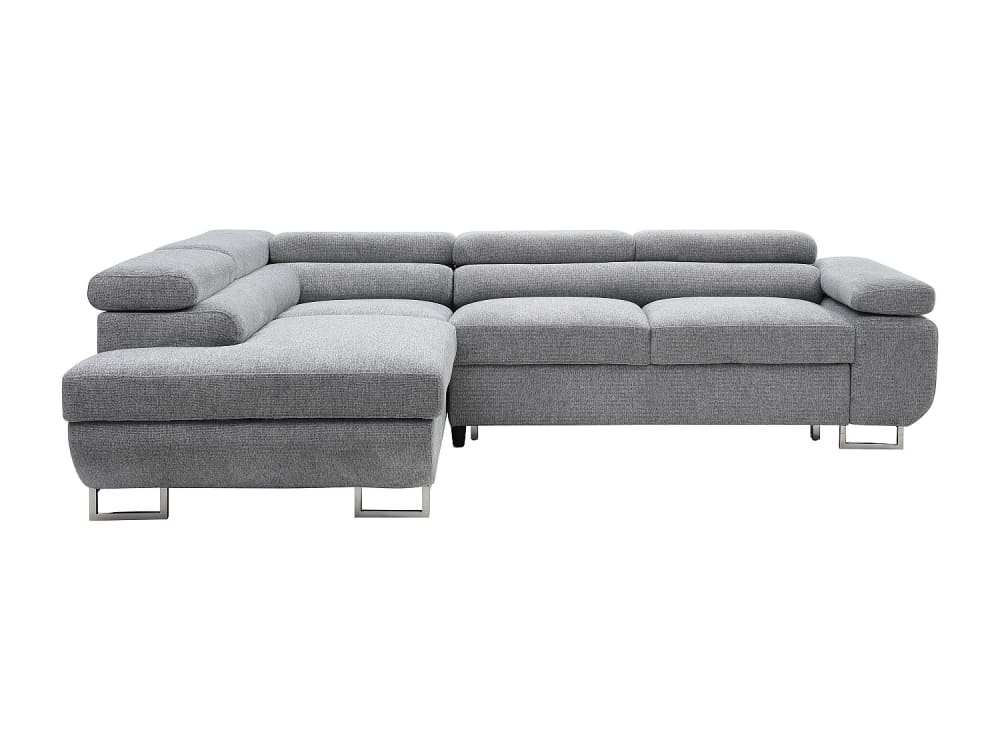 Canapé d'angle polyester 5 places gris
