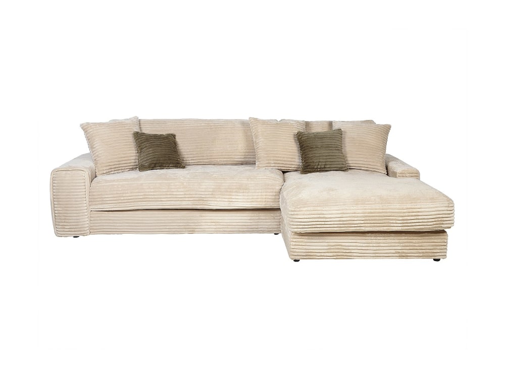 Canapé d'angle velours 5 places beige Canapé d'angle velours 5 places beige