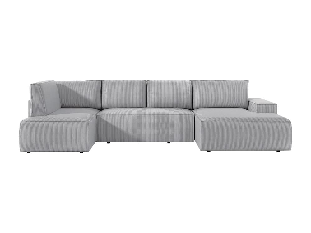 Canapé d'angle velours 8 places gris