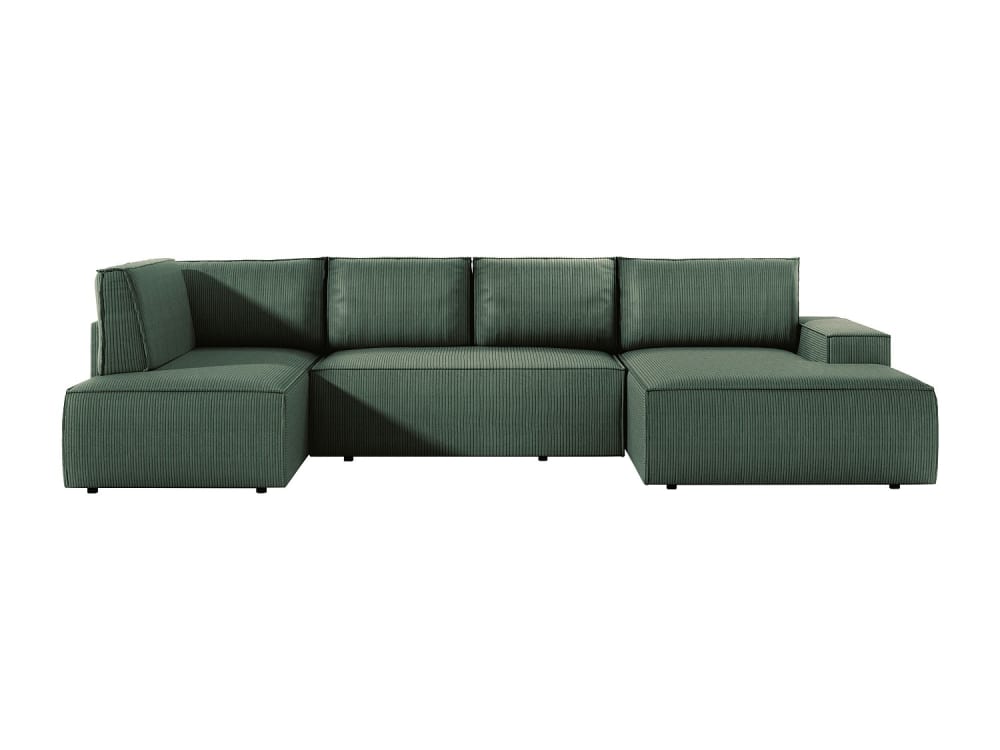Canapé d'angle velours 8 places vert