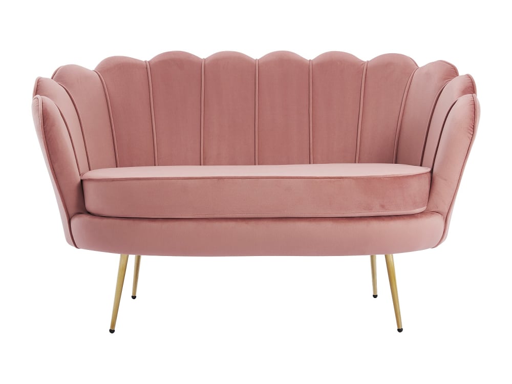 Canapé fixe polyester 2 places rose}