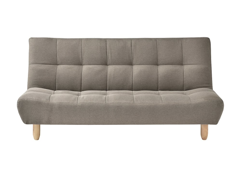 Canapé convertible polyester 3 places taupe} Canapé convertible polyester 3 places taupe}
