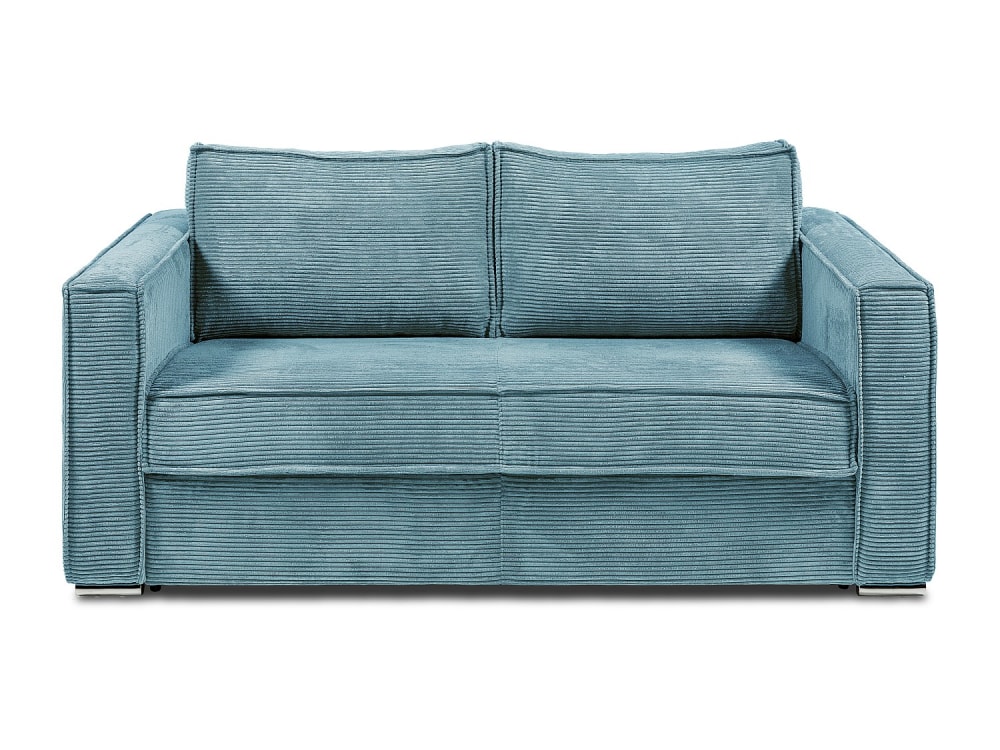 Canapé convertible velours 4 places bleu turquoise