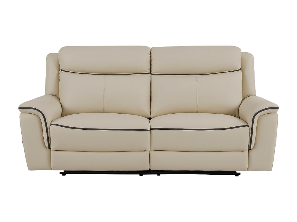Canapé  cuir 3 places - beige