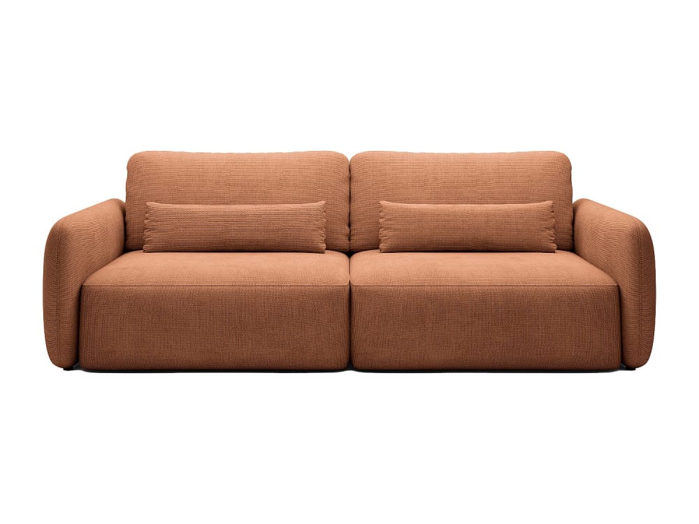 Sofá cama poliéster 3 plazas terracota 238x103cm