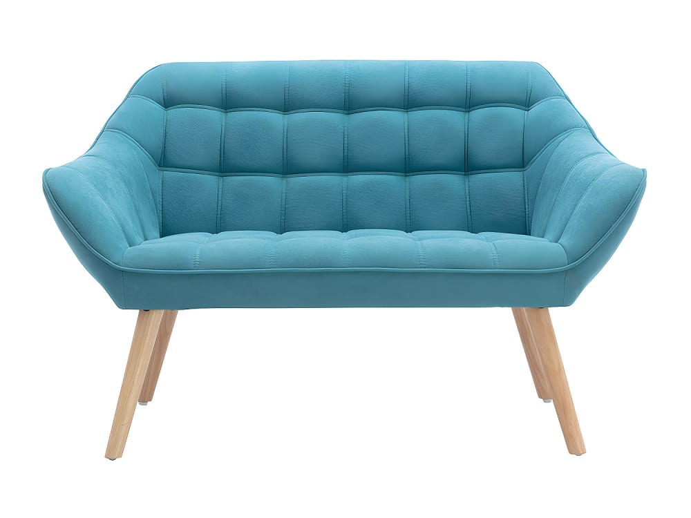 Canapé fixe polyester 2 places bleu turquoise}
