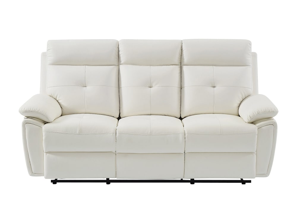 Canapé relaxation cuir 3 places blanc}