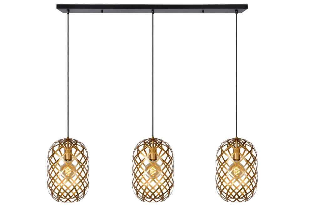 Suspension métal 3 lumières laiton 110 cm