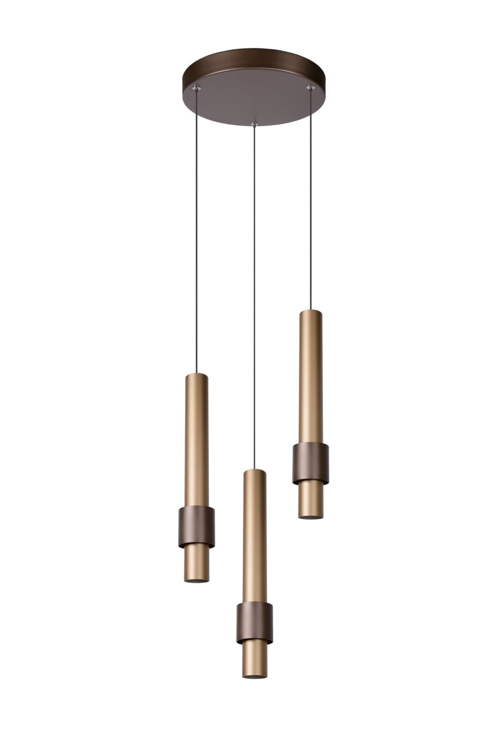 Suspension aluminium 3 lumières café — vue 4