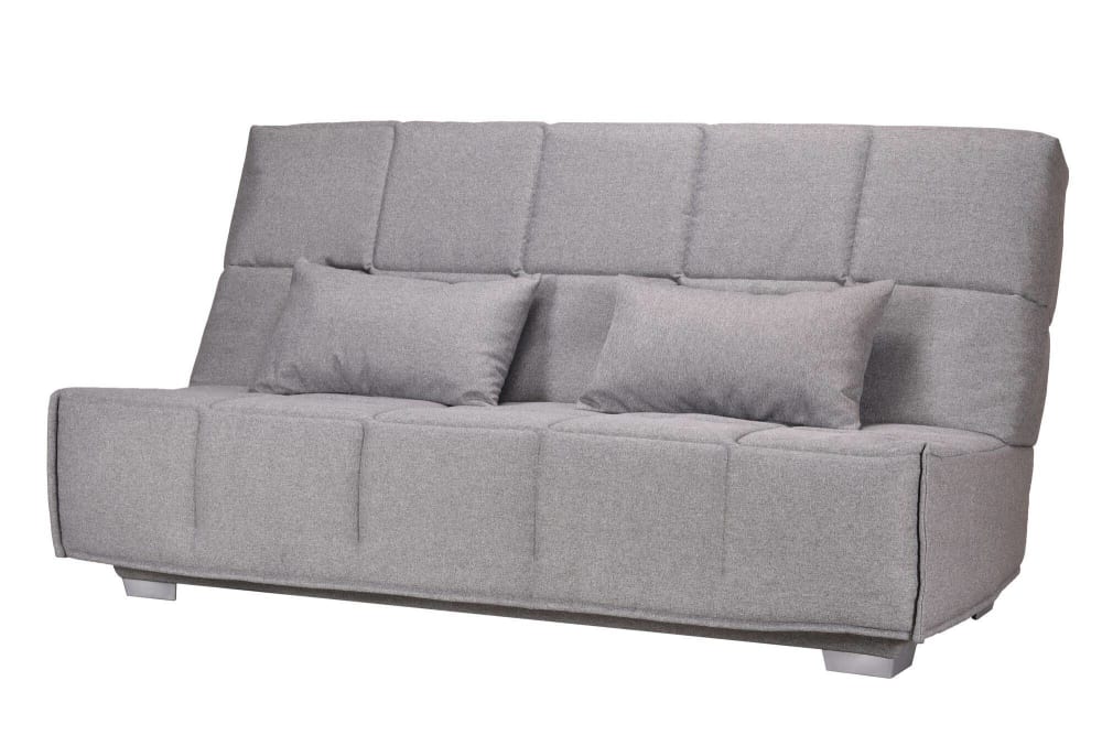 Canapé clic clac 2 places 130 x 190 cm en tissu gris clair