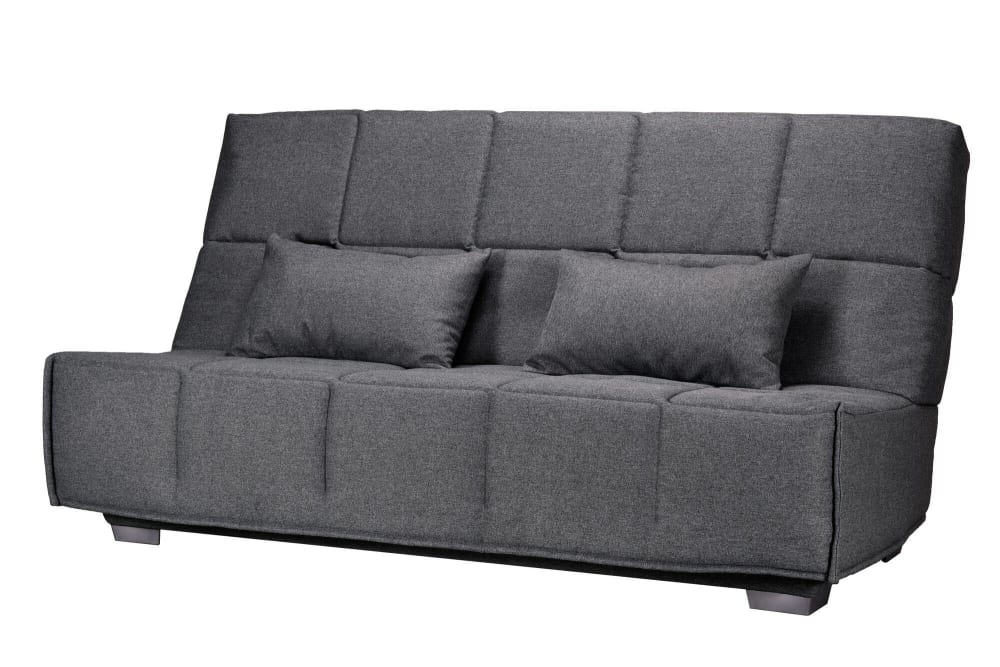 Canapé clic clac 3 places 140 x 190 cm en tissu gris foncé