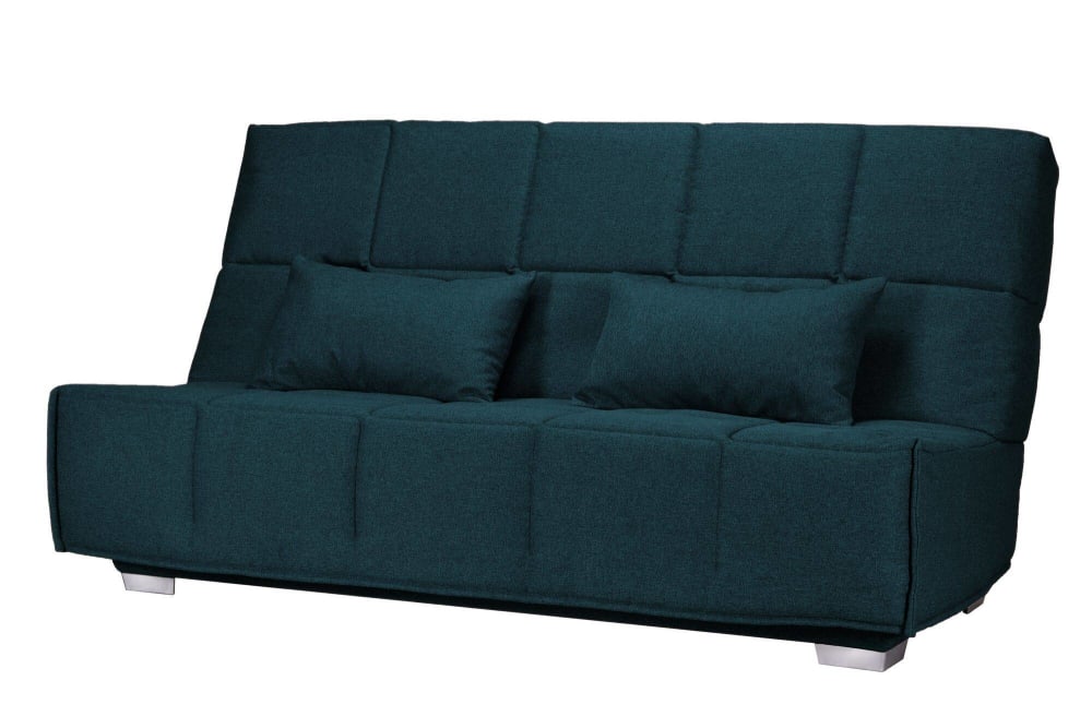 Canapé clic clac 3 places 140 x 190 cm en tissu bleu marine