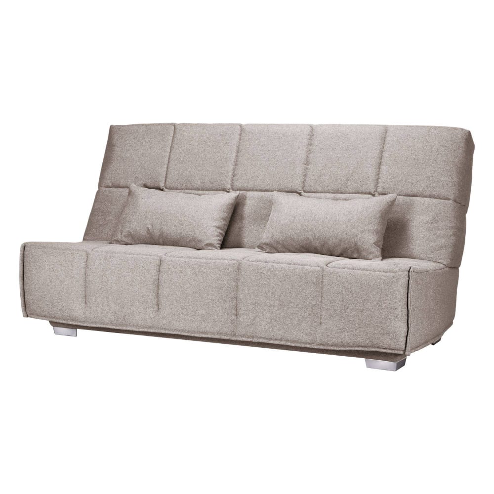 Canapé clic clac 3 places 140 x 190 cm en tissu taupe