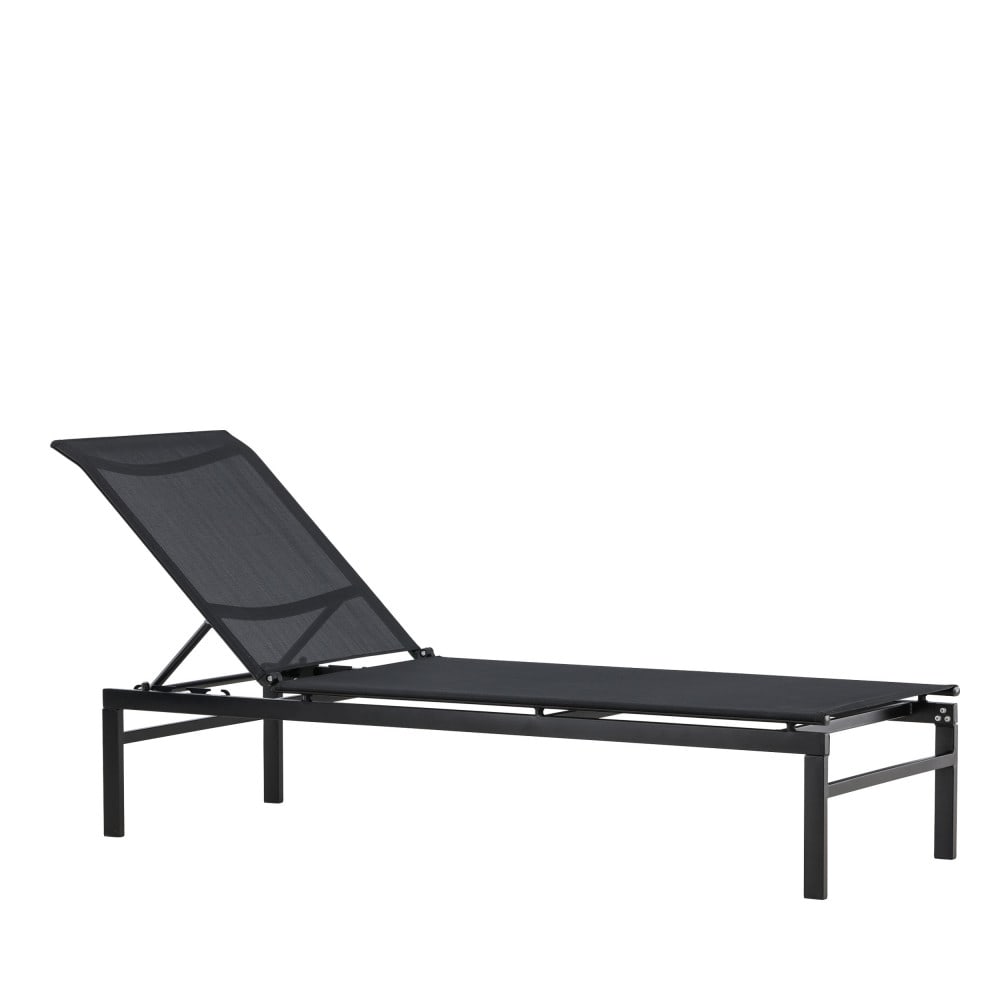 Chaise longue inclinable en aluminium - Noir