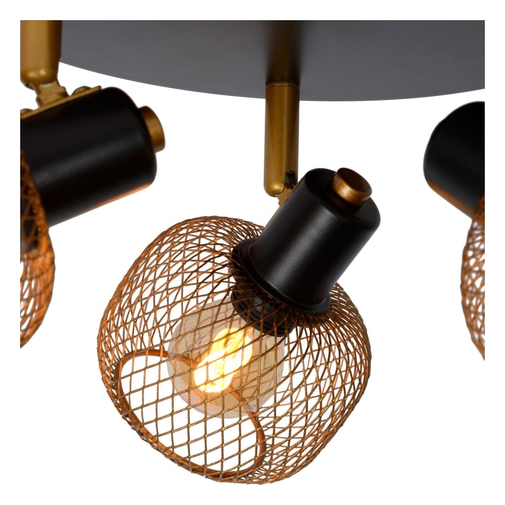 Spot plafonnier métal 3 lumières l35.5cm laiton — vue 3