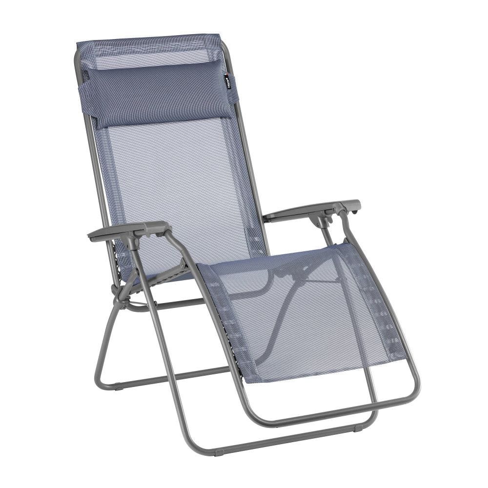 Fauteuil relax zéro gravité en acier bleu L88xl67xH114