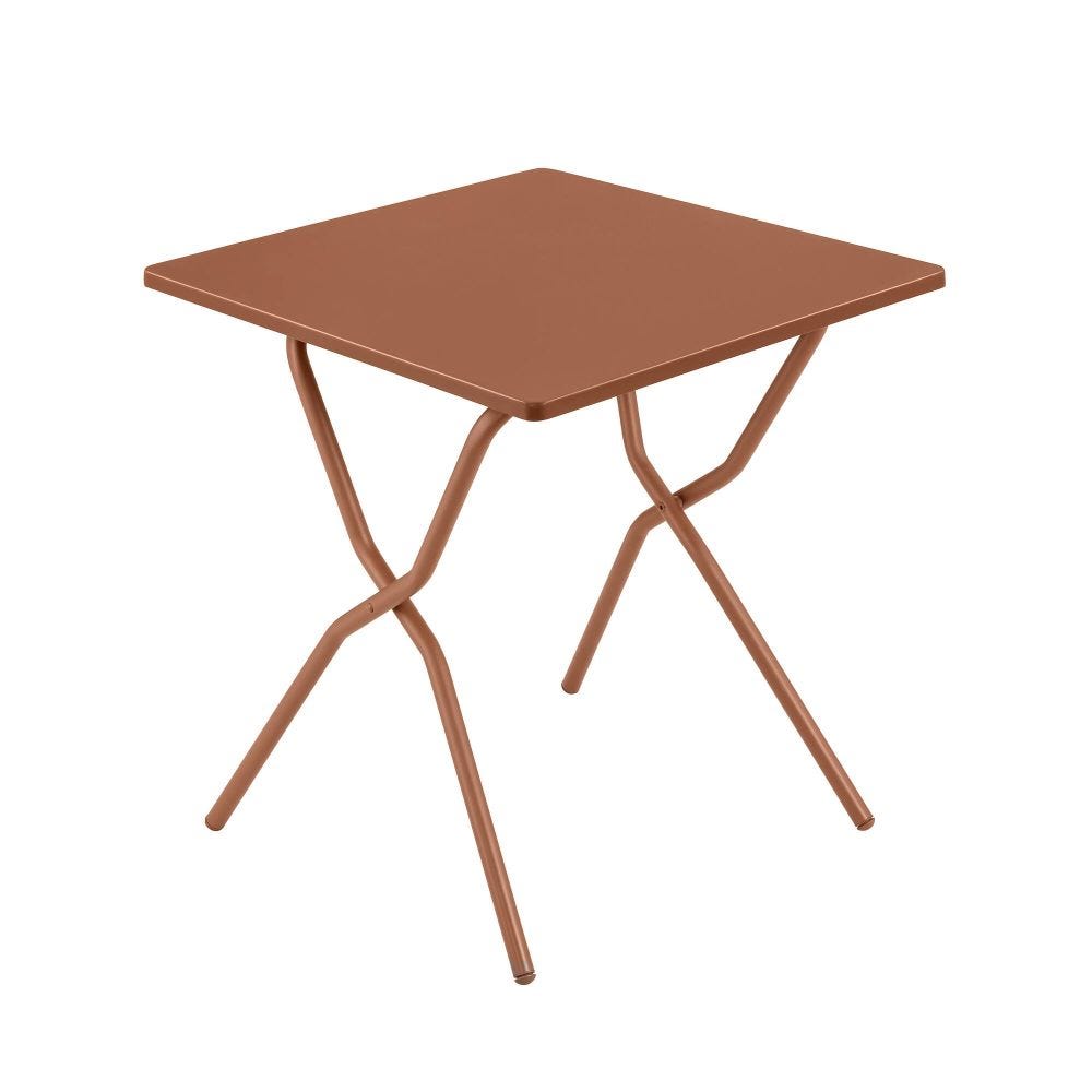 Table de jardin pliante en acier orange L70xl64xH72