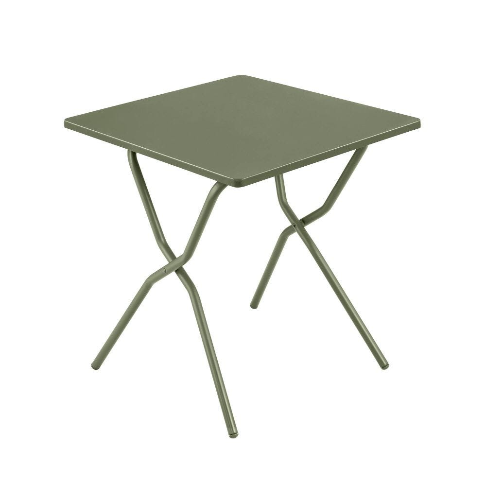 Table de jardin pliante en acier vert L70xl64xH72
