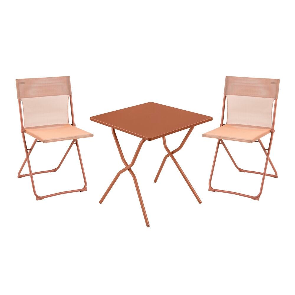 Ensemble 1 table, 2 chaises