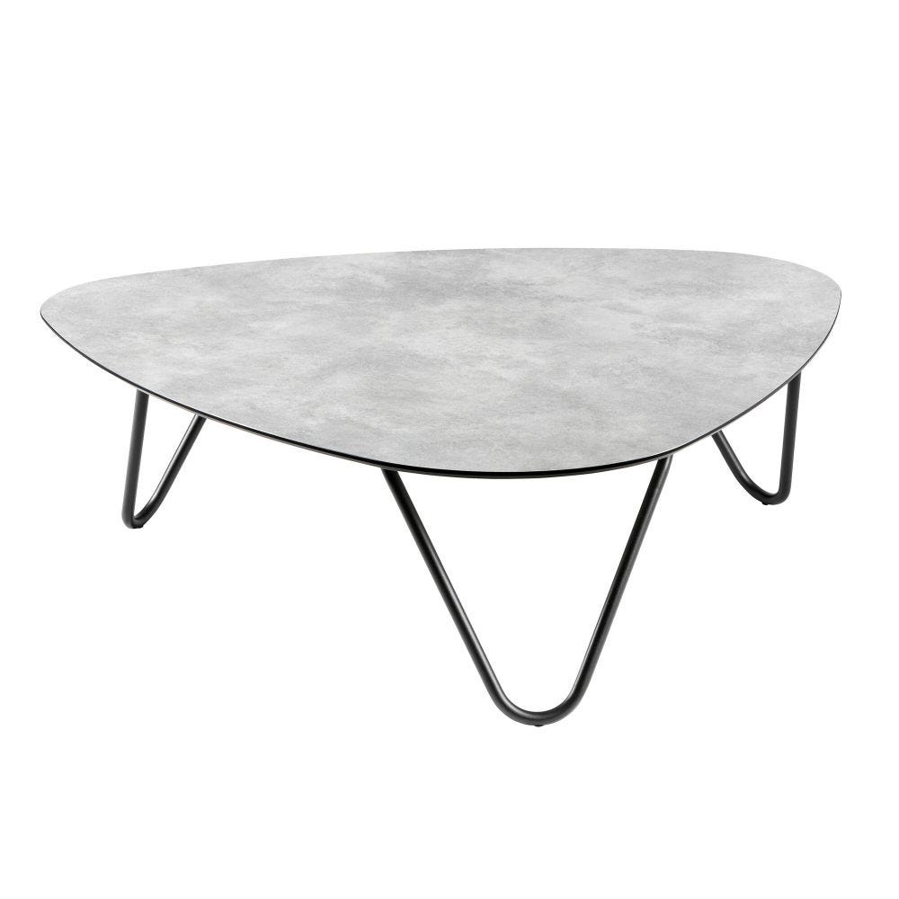 Table basse en hpl acier gris L102xl96xH33