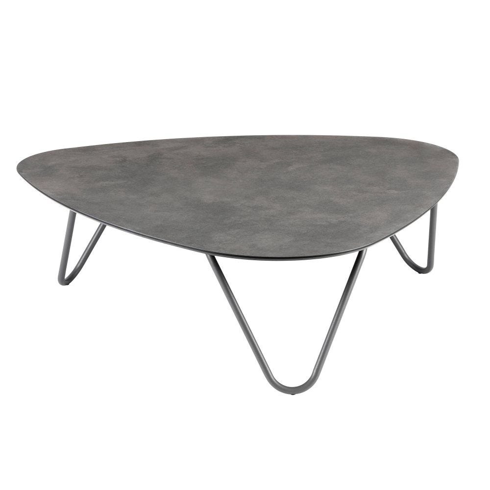 Table basse en hpl acier gris L102xl96xH33