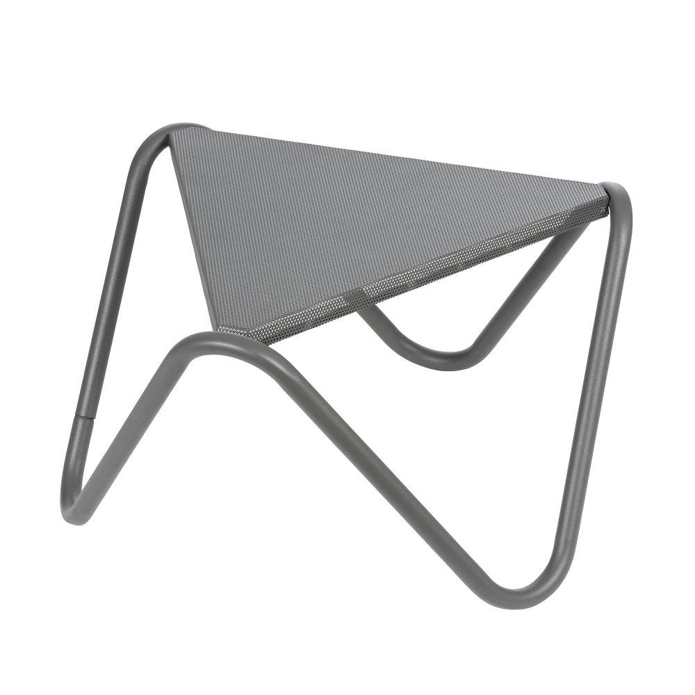 Table basse plateau micro-perforé en acier gris L57xl57xH32