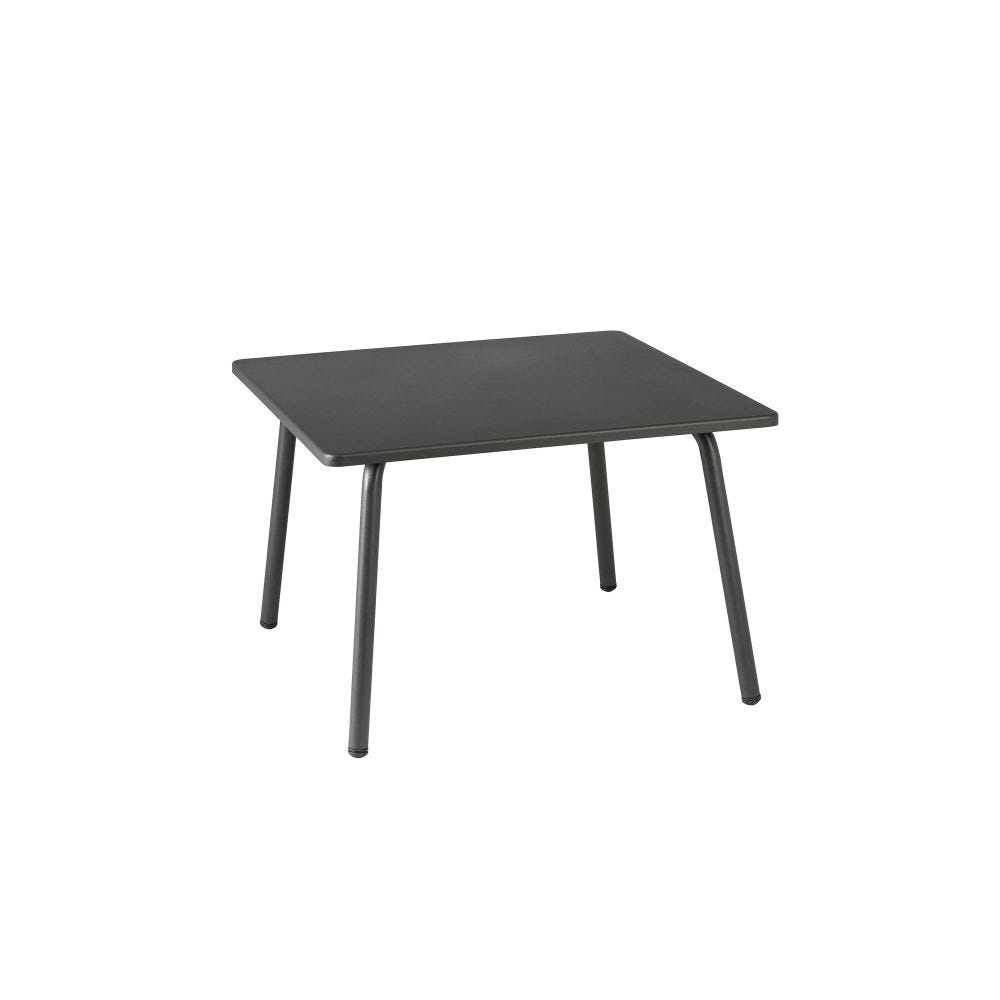 Table basse carrée en acier gris L59xl59xH41