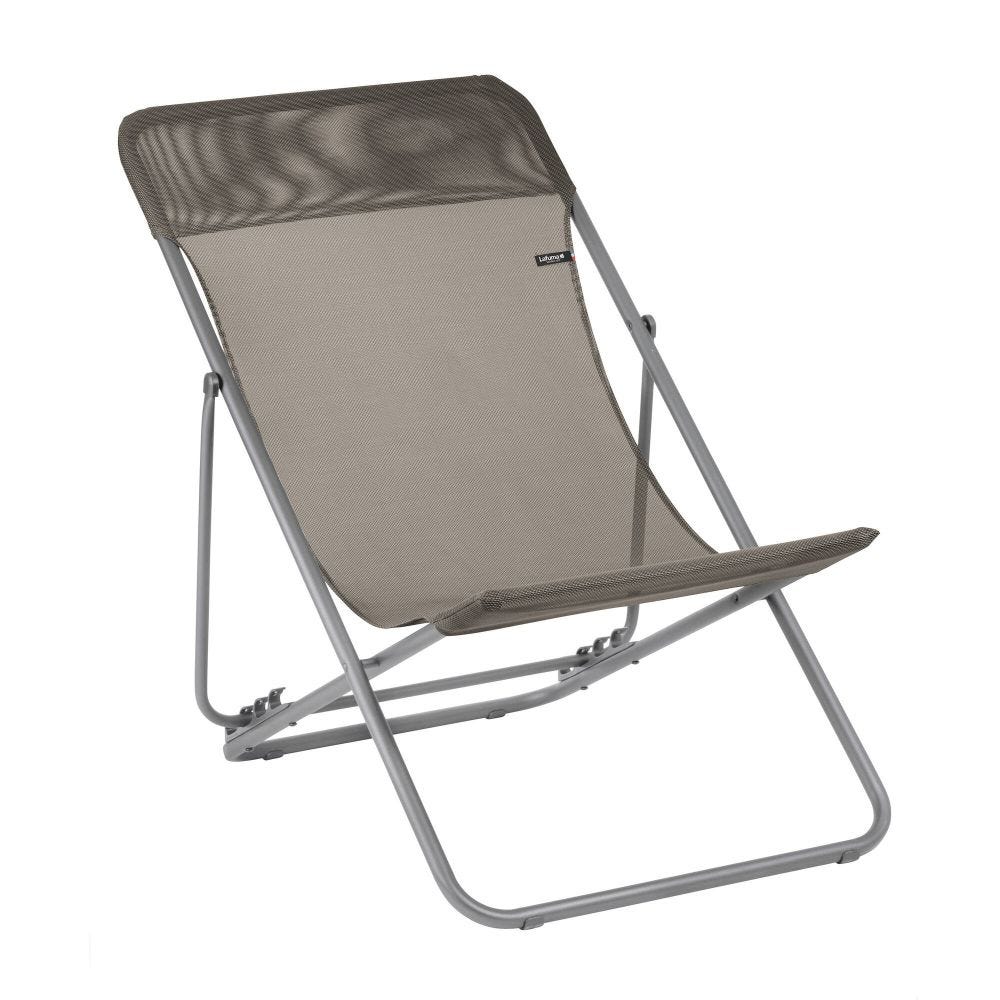 Chilienne jardin pliant multi-positions en acier marron L83xl62xH91 Chilienne jardin pliant multi-positions en acier marron L83xl62xH91