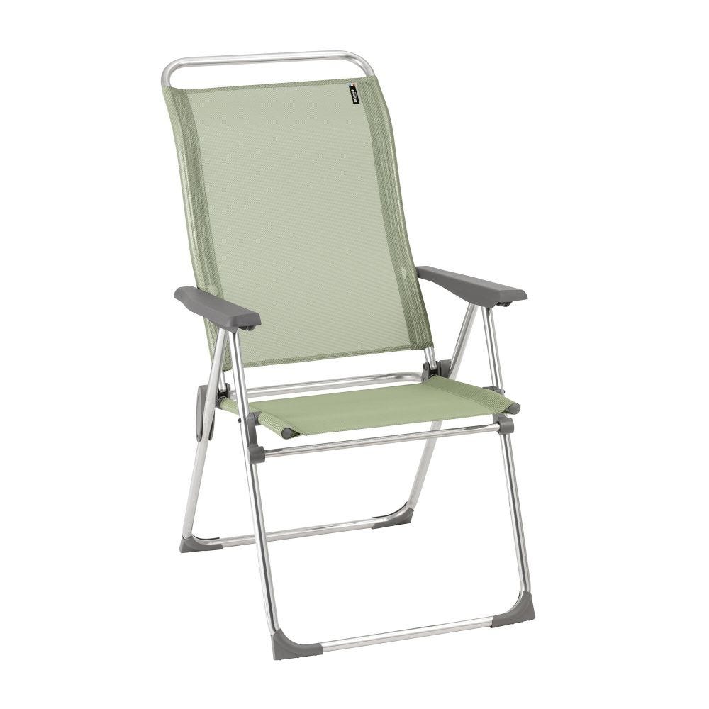 Fauteuil pliant multi-positions en aluminium vert L67xl63xH111