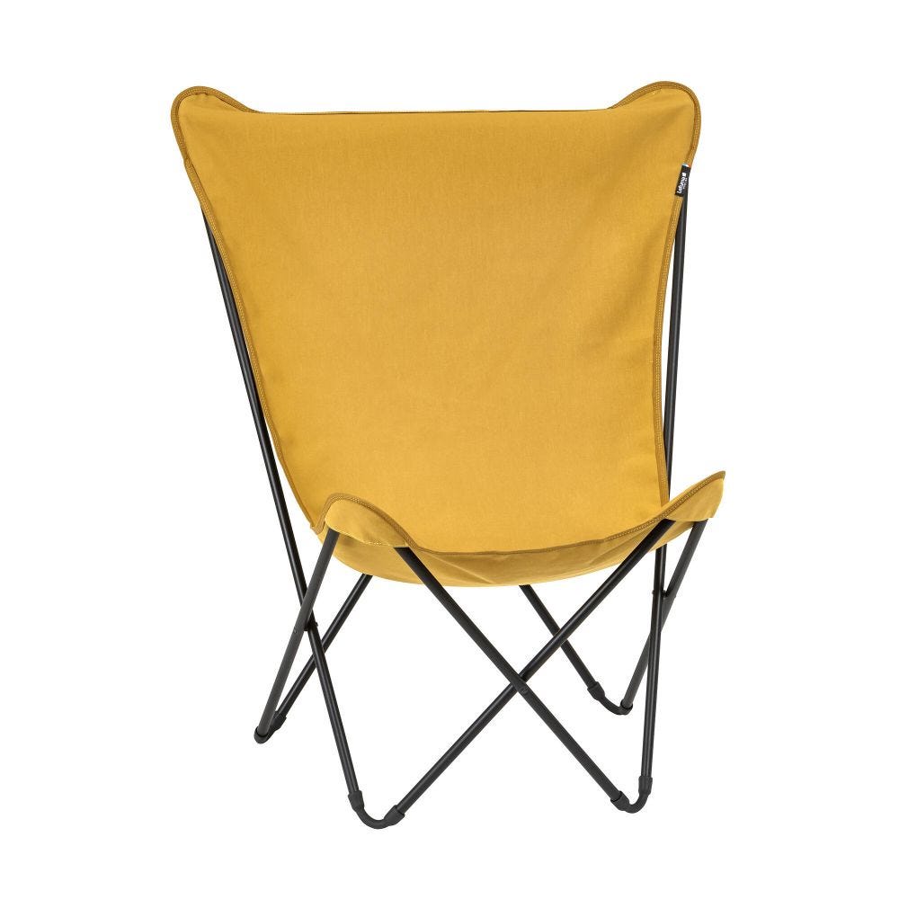 Fauteuil papillon en acier jaune L60xl78xH99