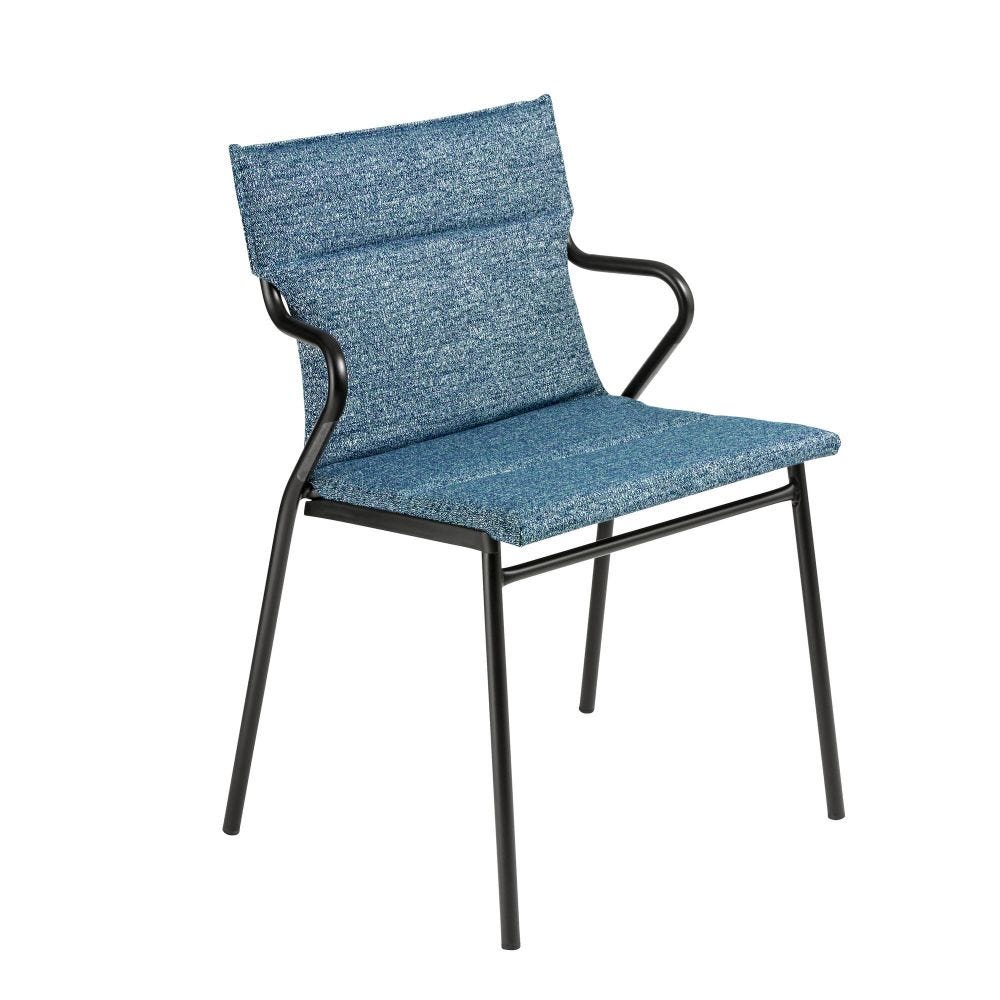 Fauteuil de repas matelassé en acier  L55xl61xH85