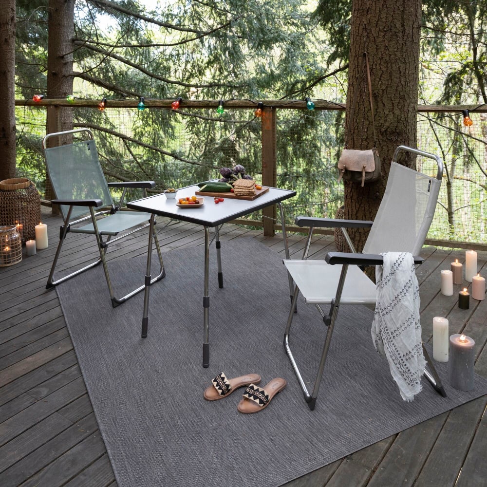 Fauteuil pliant ultra-léger en aluminium beige L62xl58xH100