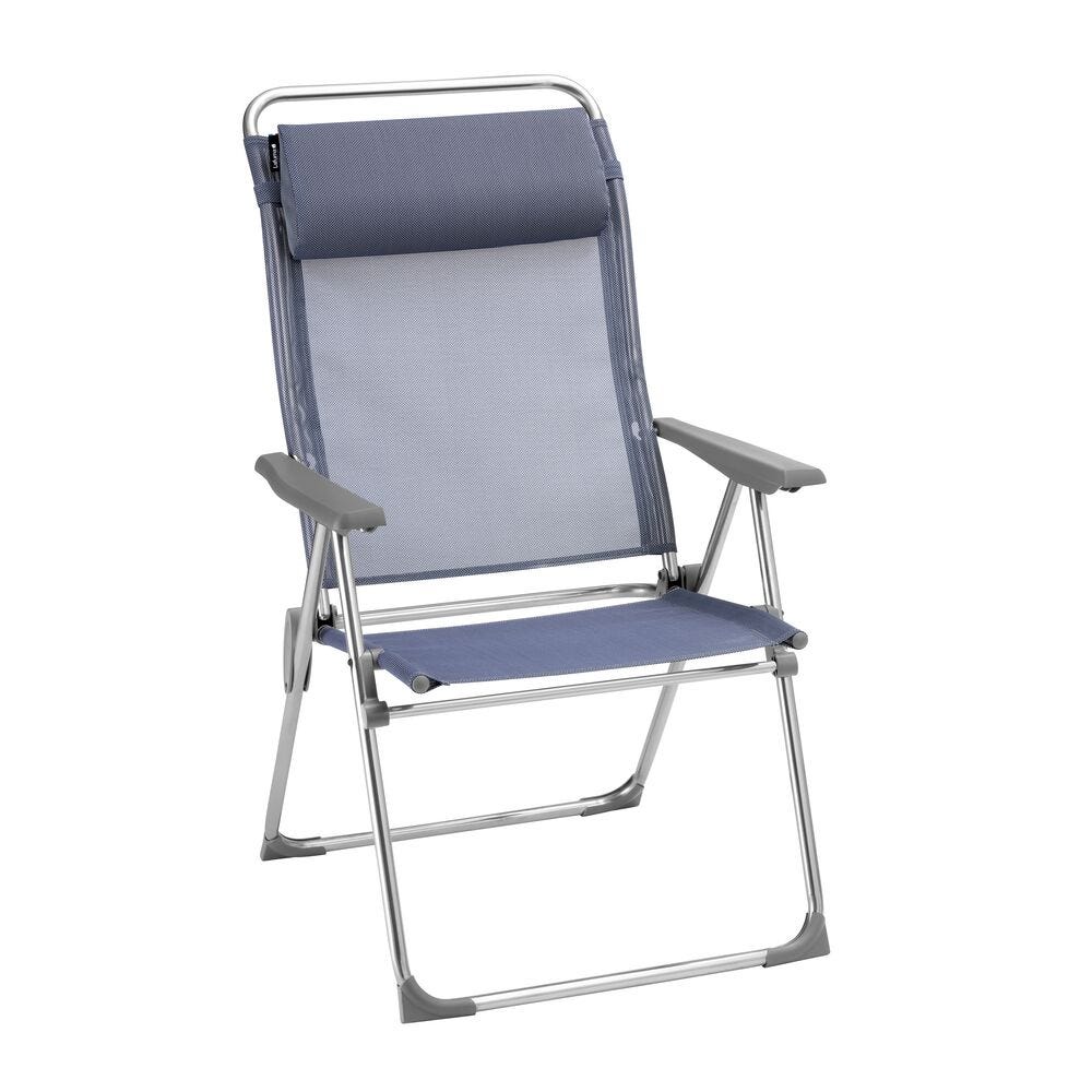 Fauteuil pliant multi-positions en aluminium bleu L68xl68xH111