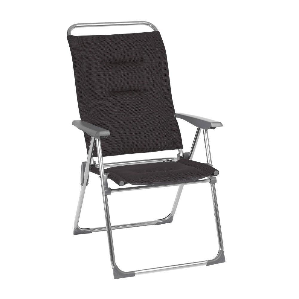 Fauteuil pliant matelassé en aluminium noir L67xl63xH111