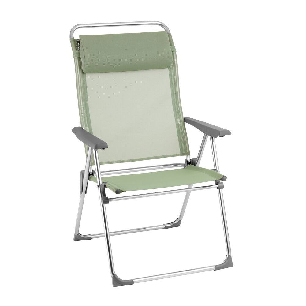 Fauteuil pliant multi-positions en aluminium vert L68xl68xH111