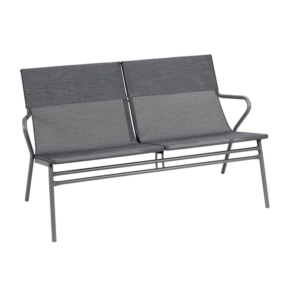 Banquette assise basse grand confort en acier gris L69xl123xH70