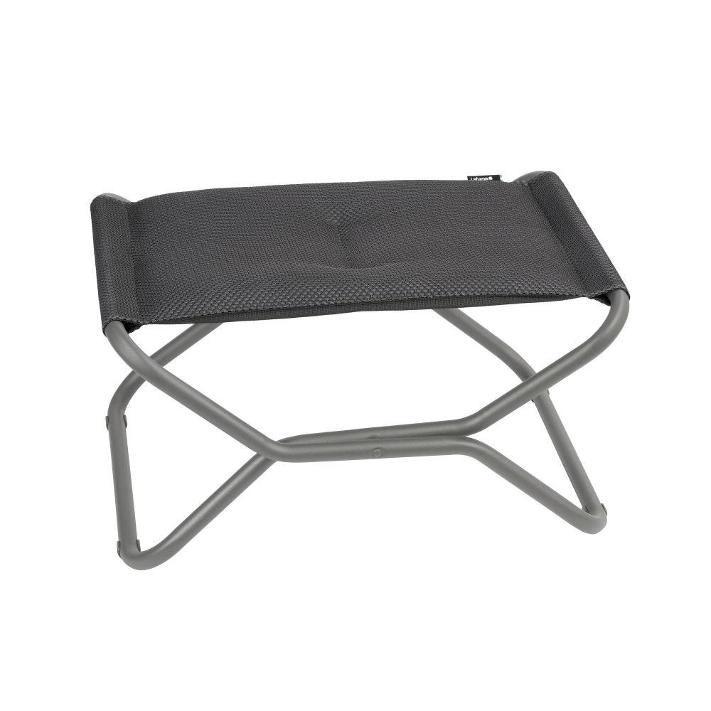 Repose-pieds matelassé pliant en acier gris L51xl66xH35