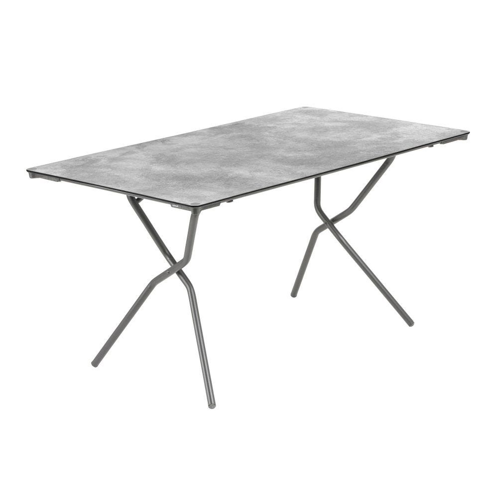 Table pliante en acier gris l79xl139xh73