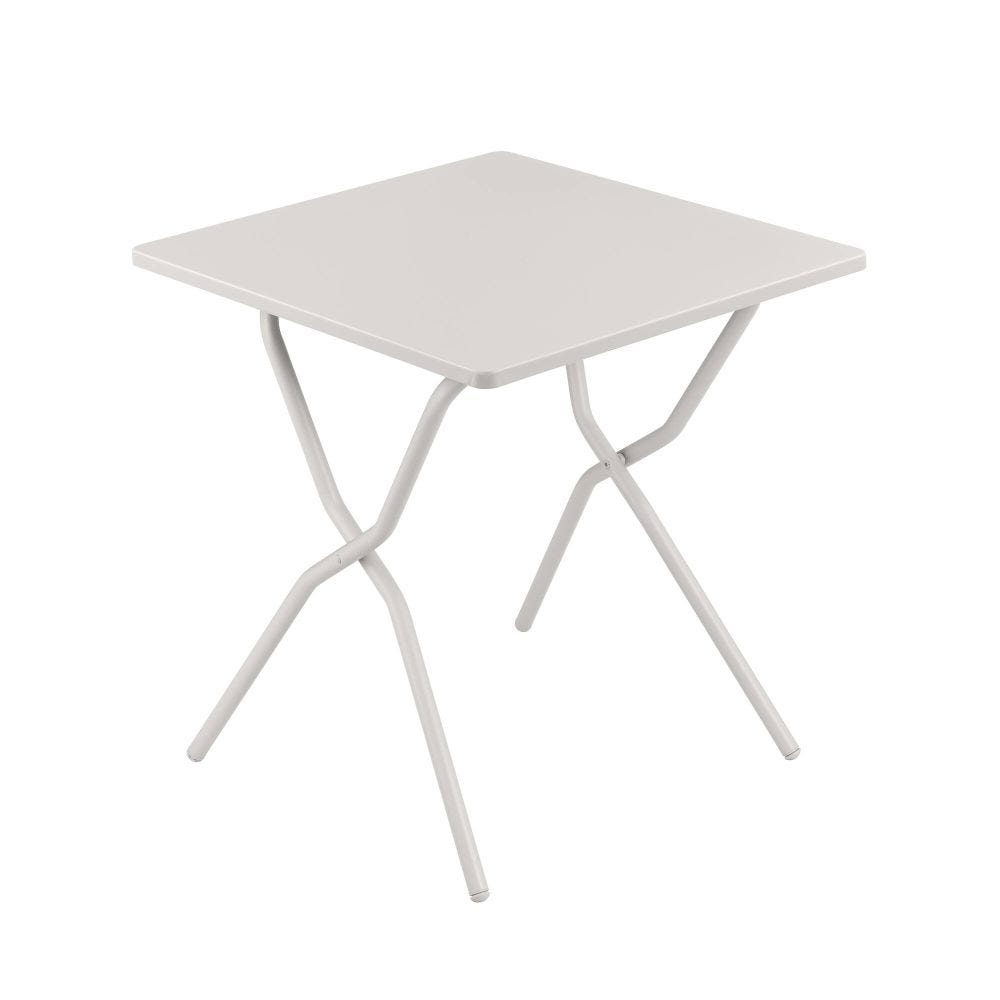 Table de jardin pliante en acier beige L70xl64xH72