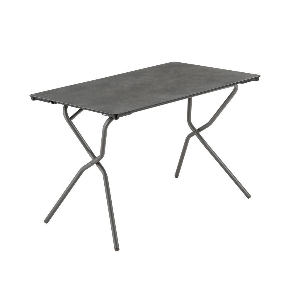 table pliante en hpl - acier gris
